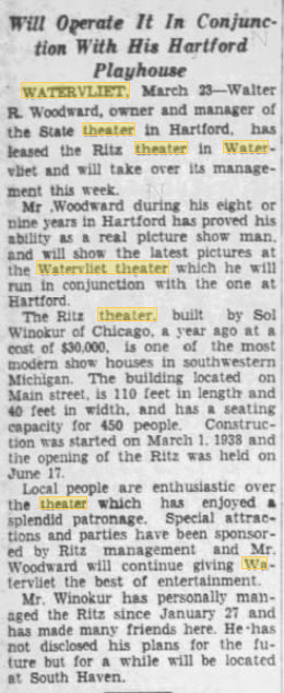 Fleet Theatre - Article From March 23 1939 (newer photo)